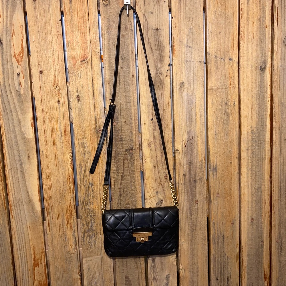 Calvin Klein Quilted Black Leather Crossbody